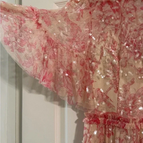 Mac Duggal Pink and Cream Formal Ladies Dress - Picture 4 of 4